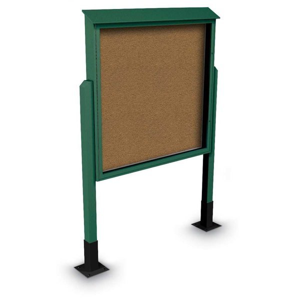 Sliding Door Indoor Enclosed Corkboard, 4, UNITED VISUAL PRODUCTS, Mfr# UV9025ACSH4824-BLACK-ULTMAR